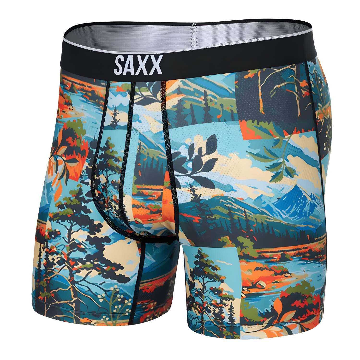 SAXX Underwear Co.Men's Volt Breathable Mesh Boxer Brief, Horizon Palms- Multi