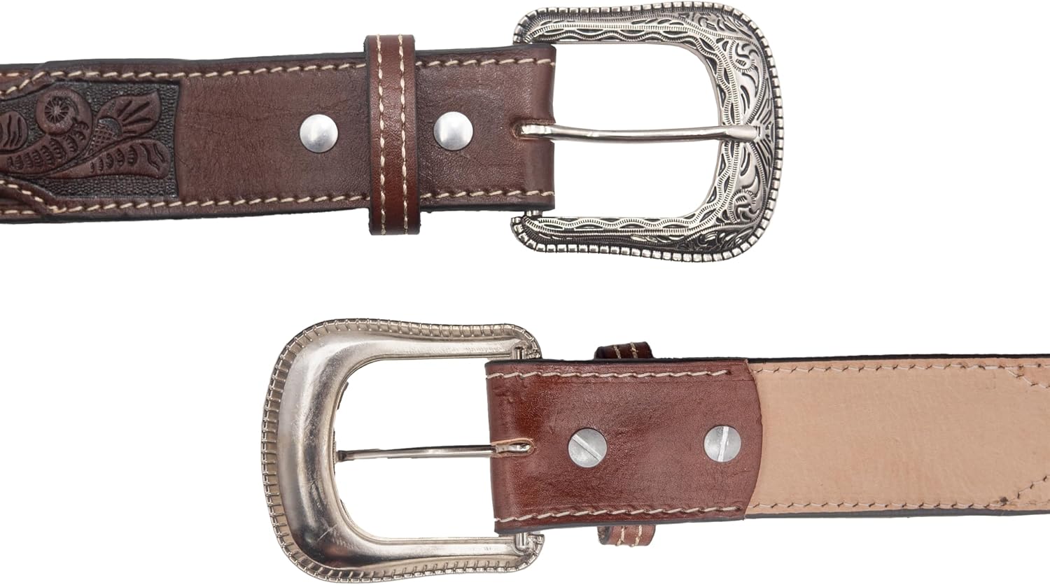 Fiesta Brands Men's Natural Hairy Leather Western Belt Cowboy Belt for Texas Men Country Style Fajas Vaqueras para Hombre