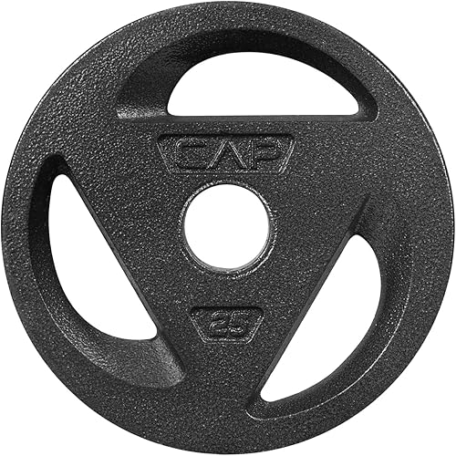 Miniatura 10 de CAPHAUS Placas de peso olímpicas, apertura de cuello de 2 pulgadas de diámetro, agarre de 3 agujeros que ofrece a los atletas un agarre cómodo y una