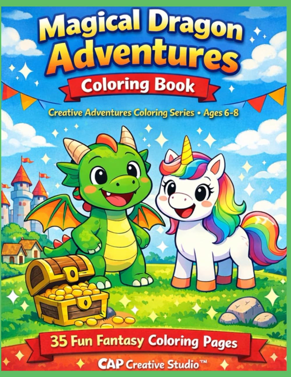 Magical Dragon Adventures Coloring Book: A Fun Fantasy Coloring Book for Kids Ages 6–8 (Creative Adventures Series)