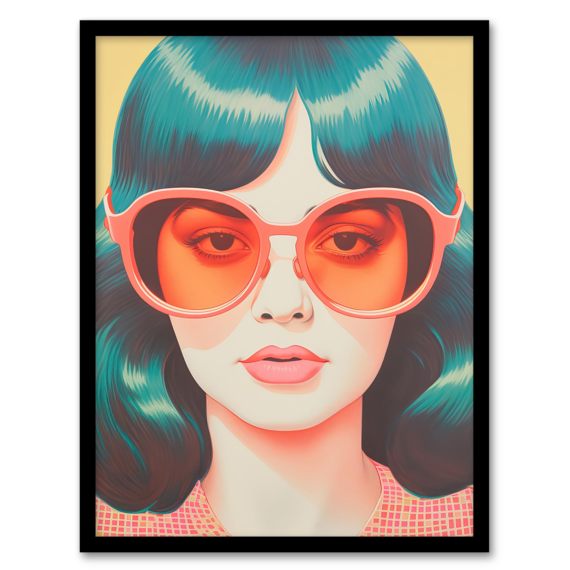 Wee Blue Coo Framed Print - Retro 70s Portrait - A4
