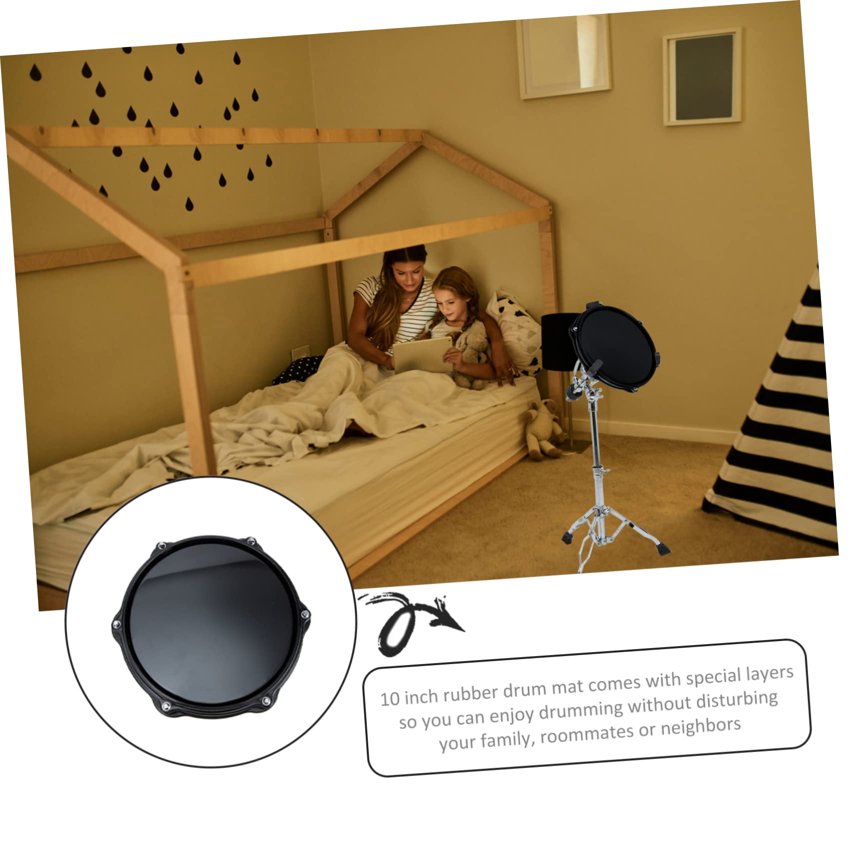 YARNOW Pad per Batteria da Allenamento in Gomma Eva Nero 10 Pollici