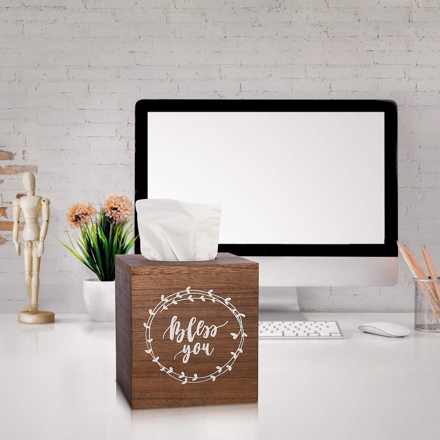 nanayo Bless You Tissue Box Cover Square Tissues Cube Box Holder Made