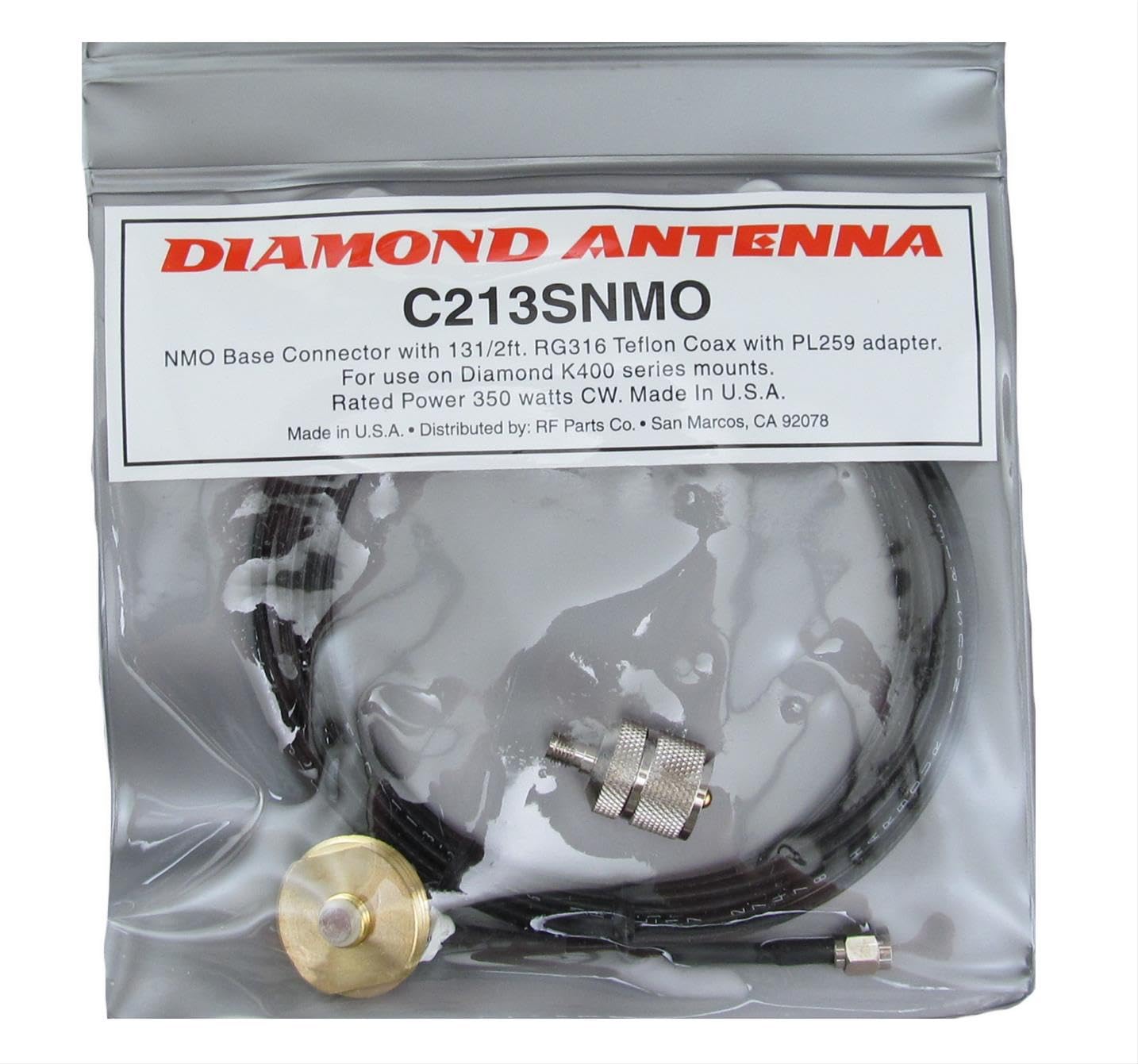 Amazon.com: Diamond Antenna C213SNMO NMO Mount Cable Assembly