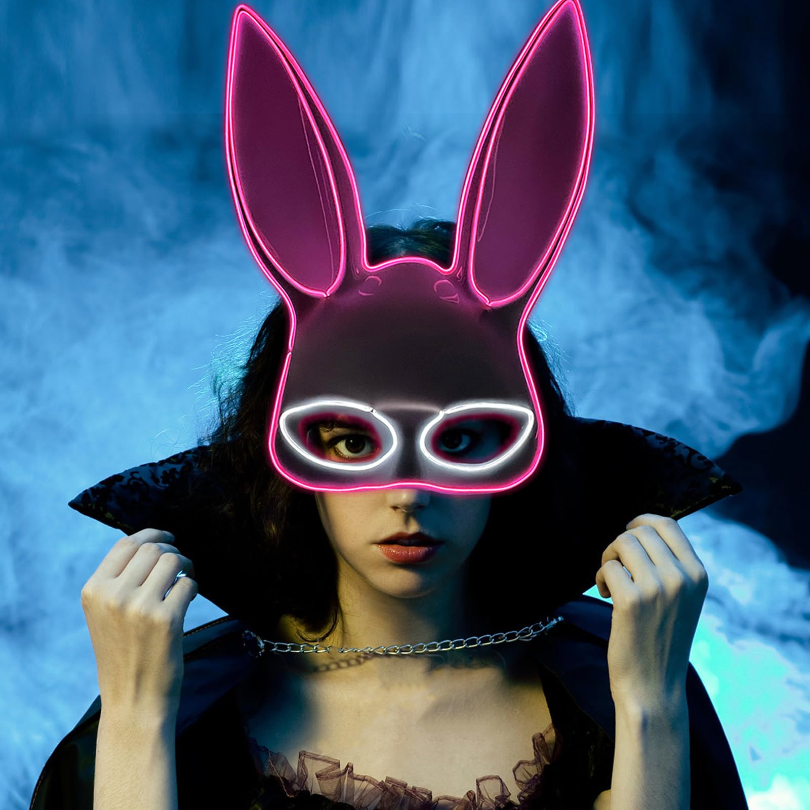 LED Bloody Rabbit Mask, Halloween Mask, Horror Rabbit Mask, Funny for ...