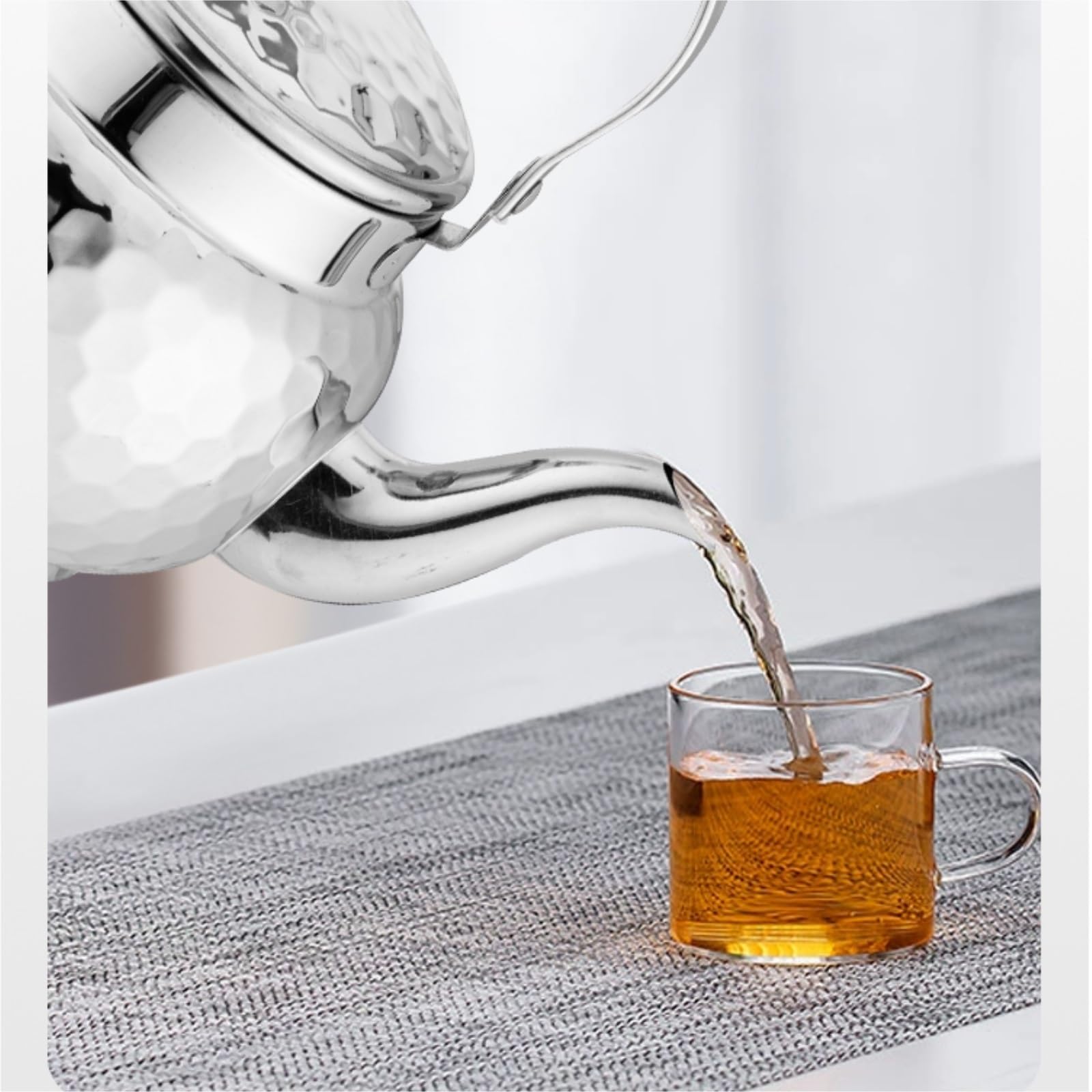 Tetera Tipo Cocinas Tetera De Acero Inoxidable Con Infusor For Inducción, Gas Y Restaurante Calentar Agua Té(Gold,1.5L)