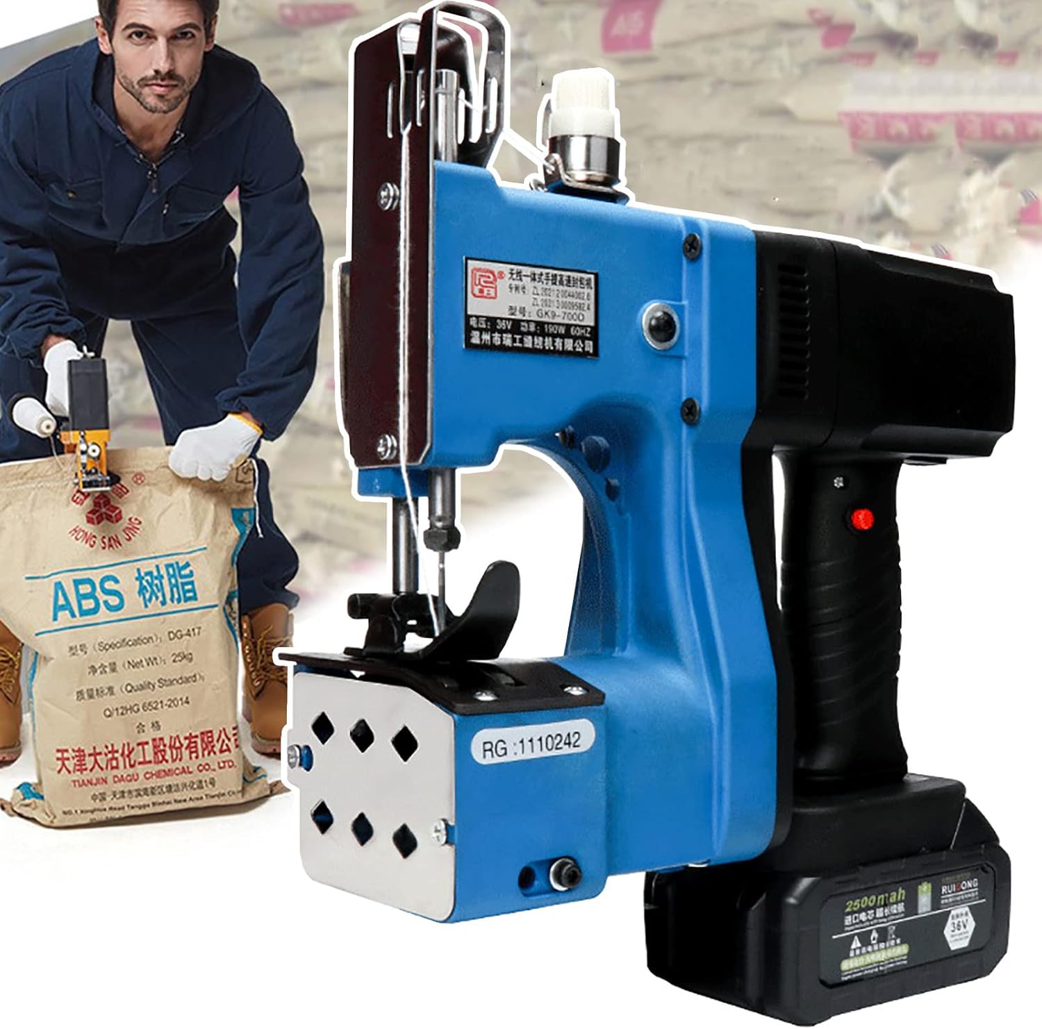 Portable Electric Packing Machine, 5000 Bags/Day Industrial Bag Sealing Machine, 7-10Mm Pitch, 0.3-10Mm Thickness, Applicable to All Packet Industries/Easy to Use