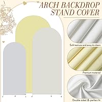 Vista 3 de VitalCozy Juego de 3 Cubiertas para Arco de Boda de 4/5/6 pies, Cubierta de Telón de Fondo de Arco de Tela de Doble Cara de Spandex Ajustado