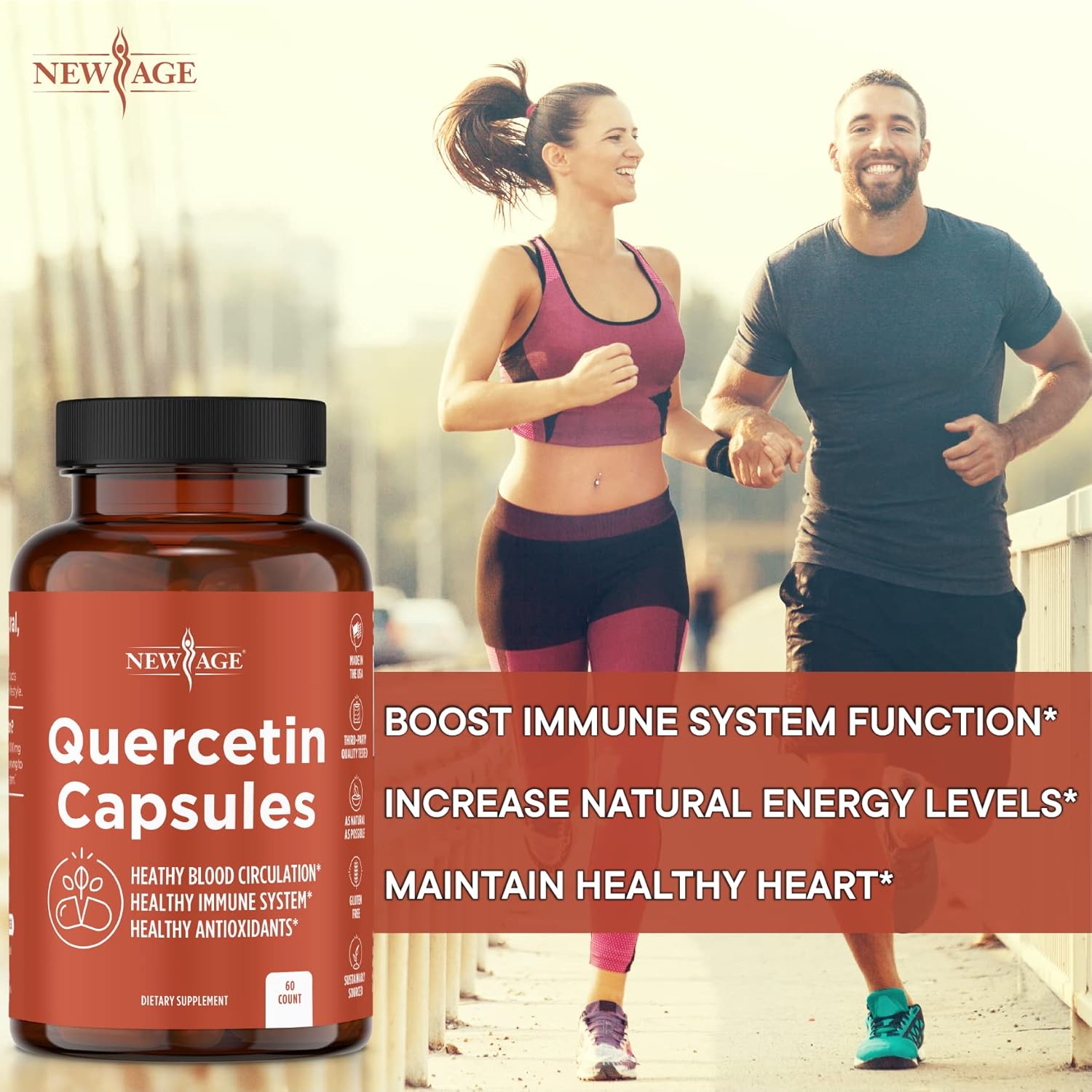 NEW AGE Quercetin 1000mg Quercetin Vegetarian Capsules 120 Count