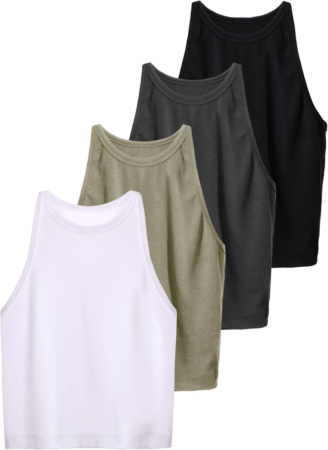 4 Pieces Basic Crop Tank Tops Women Racerback Crop Tops Cotton Sport for Girls Lady Daily Wearing - Image 6