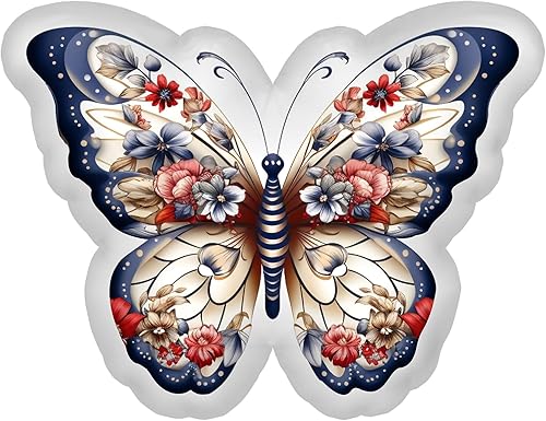 Almohadas con forma de mariposa decorativas, bonita decoración de habitación y cojín de sofá de sala de estar, 12 pulgadas