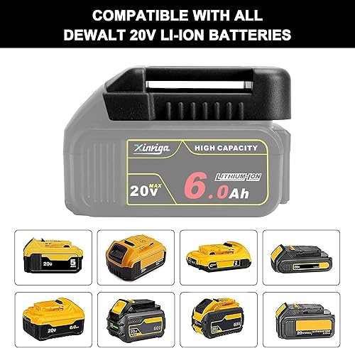 Miniatura 3 de Paquete de 2 adaptadores de cargador USB negro, compatible con batería Dewalt de 20 V 60 V Max, con carga rápida tipo C y puertos USB (solo