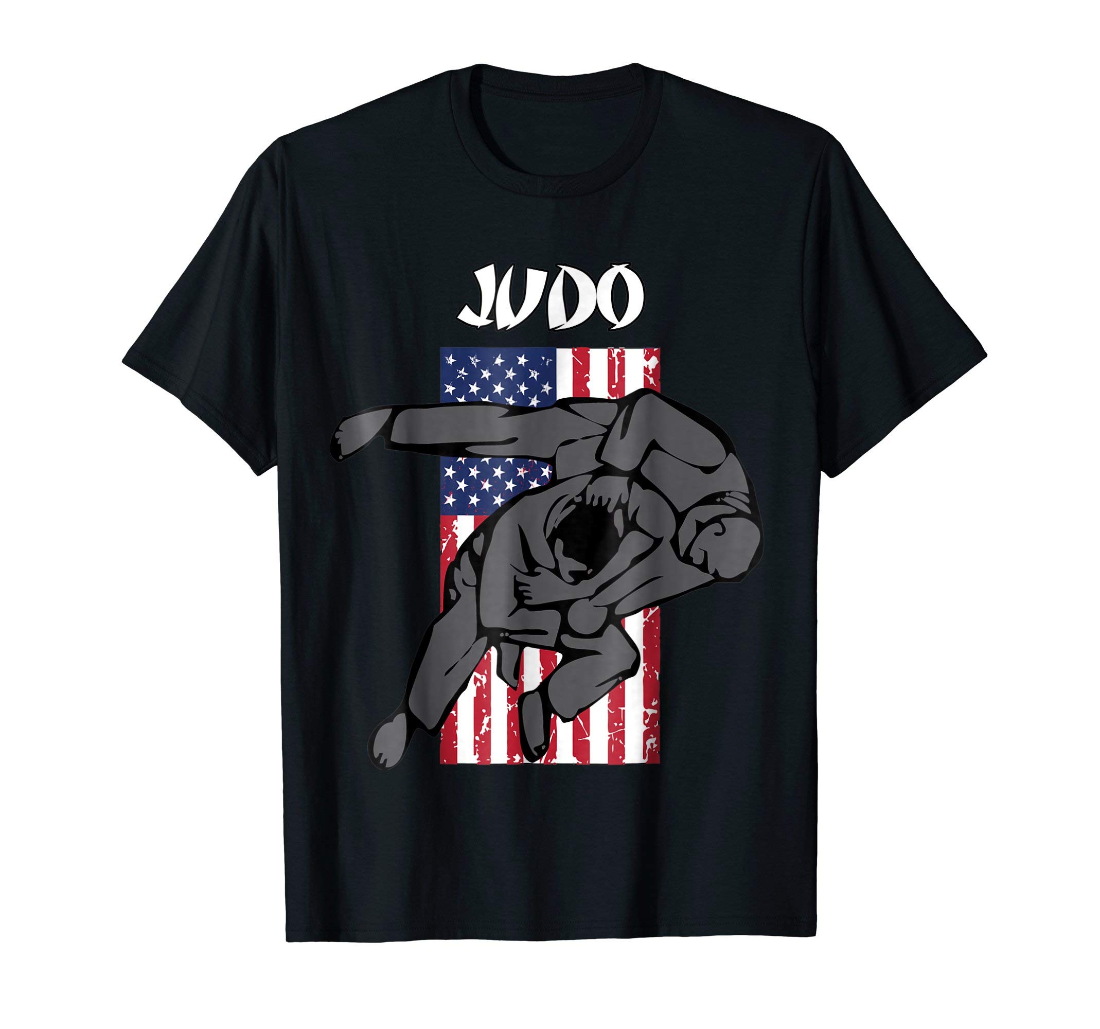 Judo Apparel for Boys and GirlsJudo sparring Design with Emblem and USA Flag T-Shirt