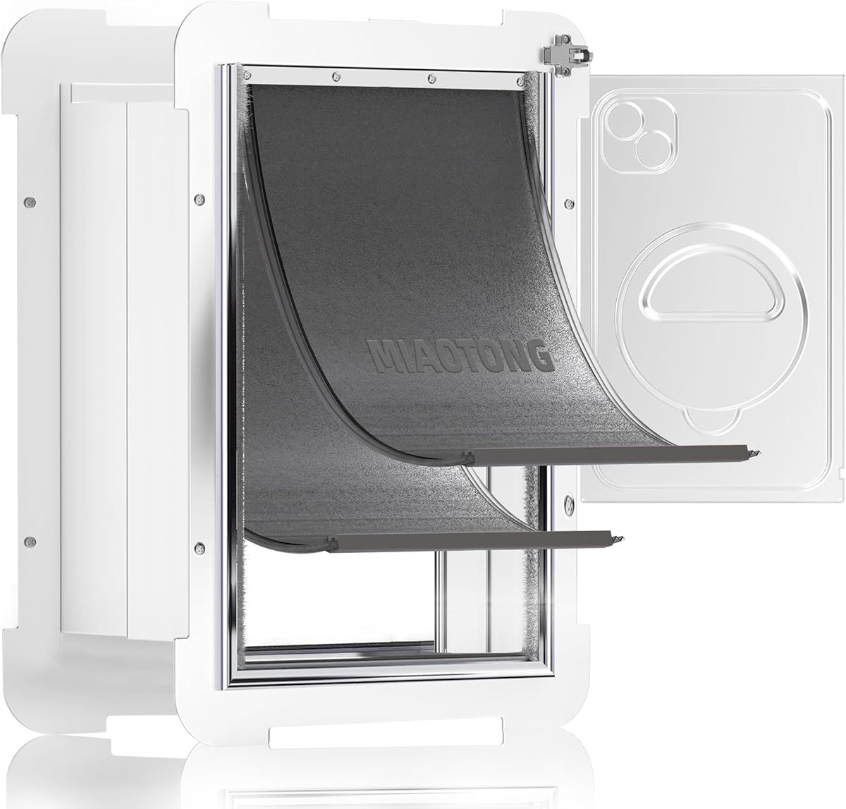 MIAOTONG Medium Dog Door,Upgraded Sealing Dog Door for Wall, Double Flap Doggy Door,Steel Frame and Telescoping Tunnel Dog Doors and Cat Doors(Pets Up to 40 Lb) -Medium