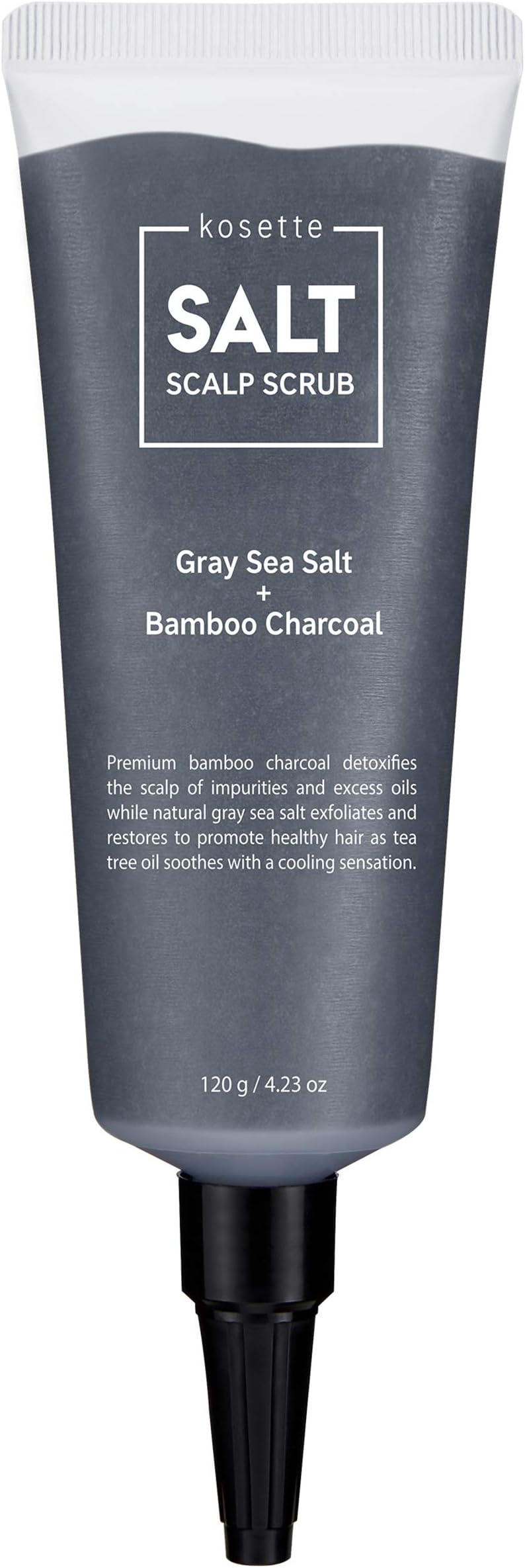 SALT Scalp Scrub, 120g, with Gray Sea Salt and Bamboo Charcoal, Exfoliates the Scalp to Relieve Dry Skin and Reduce Dandruff