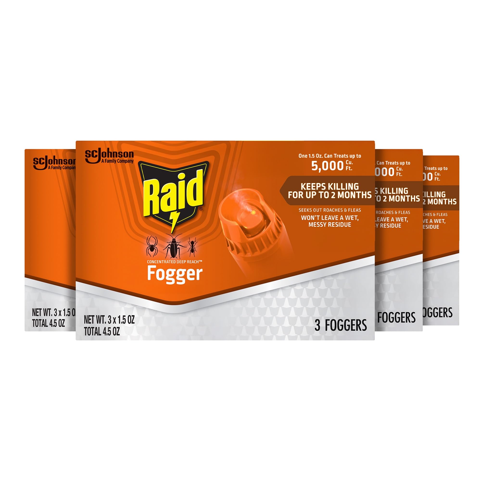 Concentrated Deep Reach Fogger Kills Ants Roaches and Spiders 1.5 Ounce Cans 3 Count (Pack of 4)