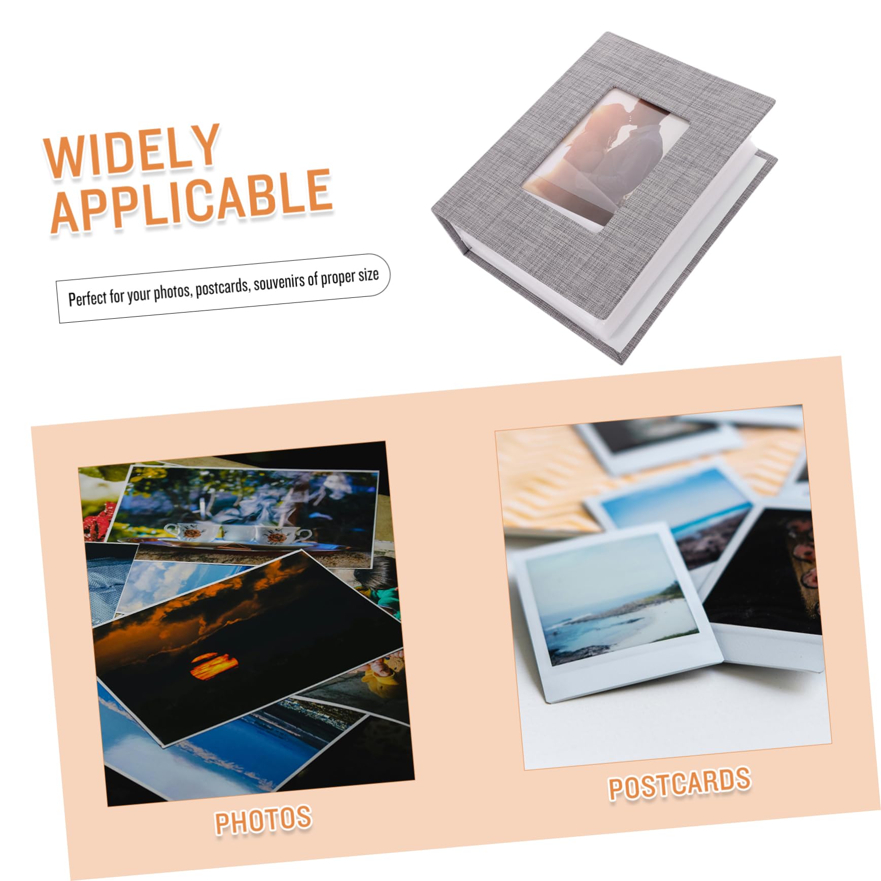 Happyyami Family Photo Album with Tie Closure Lightweight Wedding Birthday Picture Book Grey Cover for Storing Precious Memories