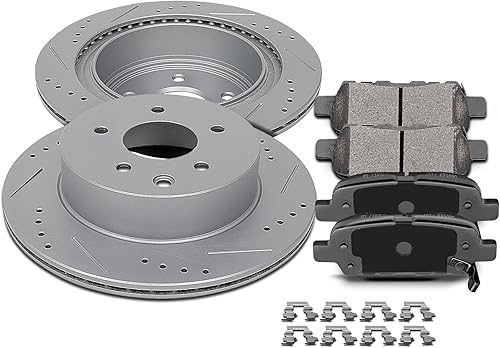 Miniatura 113 de Kits de frenos y rotores, rotores de freno SCITOO y 8 pastillas de cerámica para 08-12 para Chrysler Town & Country, 08-12 para Dodge Grand Caravan