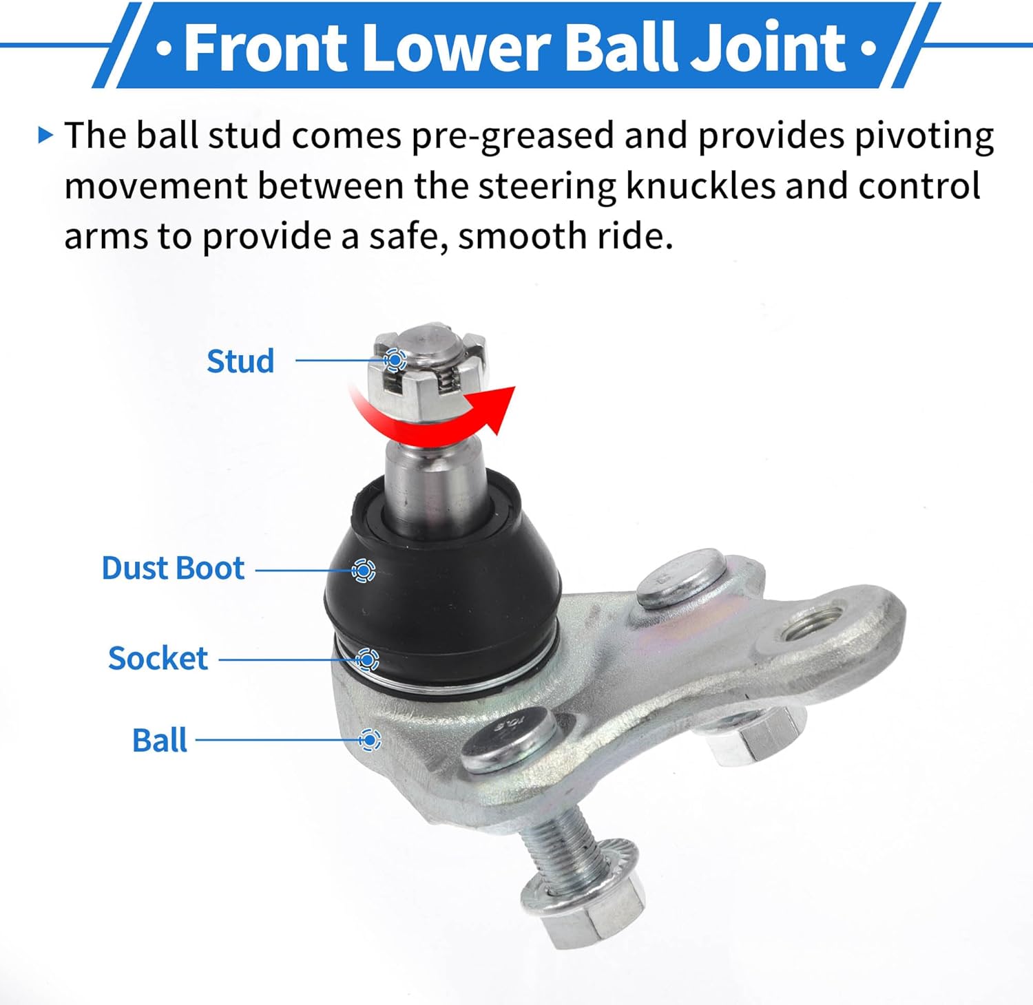 2 Pcs Front Lower Ball Joints for Toyota RAV4 2006-2018 Suspension Ball Joint Kit No.K500062/4333019245