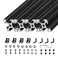 Vista 42 de BELLA BAYS 4 piezas de perfil de extrusión de aluminio ranura V de 15.75 pulgadas 400mm 2020 estándar europeo anodizado plateado guía de riel lineal