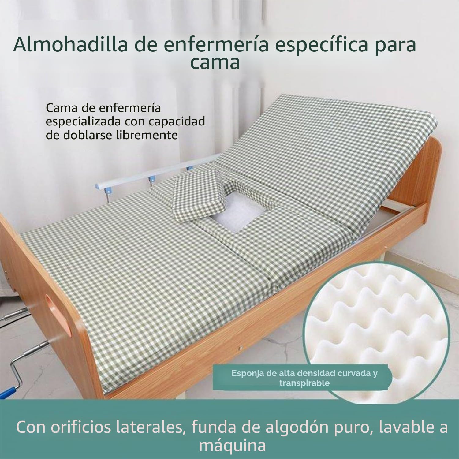 Colchón Antiescaras De 7.5Cm De Grosor para El Cuidado del Paciente, Colchón De Presión para Hospital Camas De Enfermería, Camas De Pacientes, Pacientes Encamados De Larga Duración 90×190CM