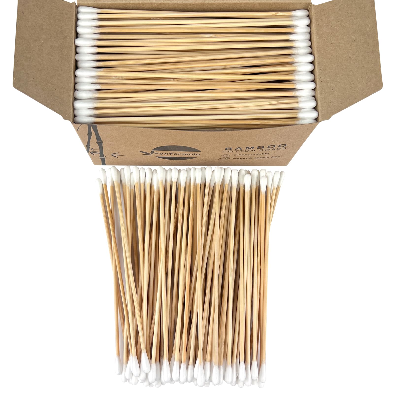 Eyxformula 200/400 Pcs Gun Cleaning Swabs with Double Pointed Tips, 6 Inch Sturdy Bamboo Sticks, Lint Free Long Cotton Swabs for Firearm Maintenance,