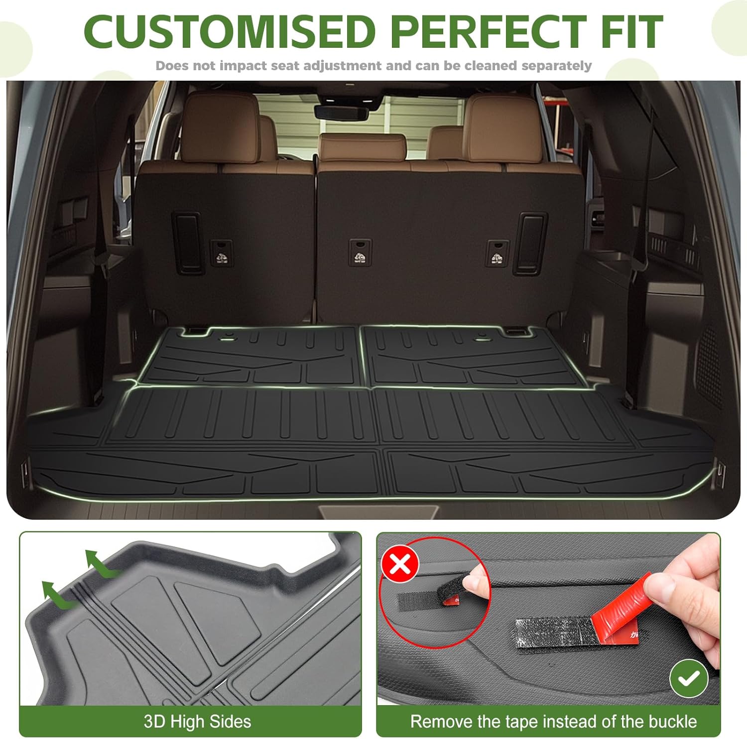 Cargo Liners for 2025 2026 Toyota 4Runner 7 Seats Gas, Trunk Mat 2nd & 3rd Row Seat Back Cover with Floor Liners All Weather Cargo Mats Protector Accessories(Not for Hybrid EV&i-Force MAX)