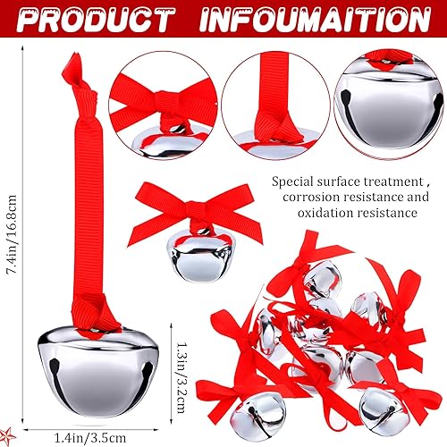 Miniatura 2 de Sdfsdf 30 piezas de adorno Believe Bell para árbol de Navidad, campanas de trineo con cinta, fiesta de Navidad, decoración del hogar, 1.5 pulgadas