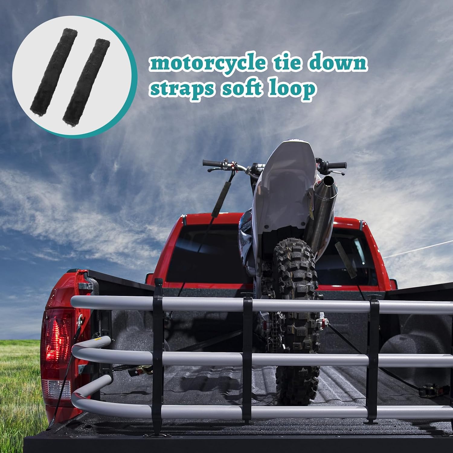 Tegeme 8 Pcs Synthetic Sheepskin Plush Soft Covers Motorcycle Tie Down Straps Soft Loop Protect Paint and Chrome Surfaces from Scratches(Black)