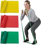 TheraBand Resistance Band Set, Professional Latex Elastic Bands for Upper & Lower Body & Core Exercise,Yellow & Red & Green