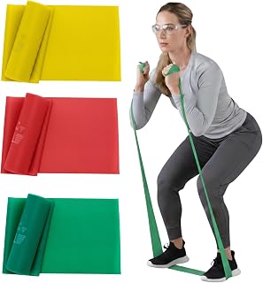 TheraBand Resistance Bands Beginner Set - Yellow Red Green Latex Bands for Strength Training, Physical Therapy & Home Workouts