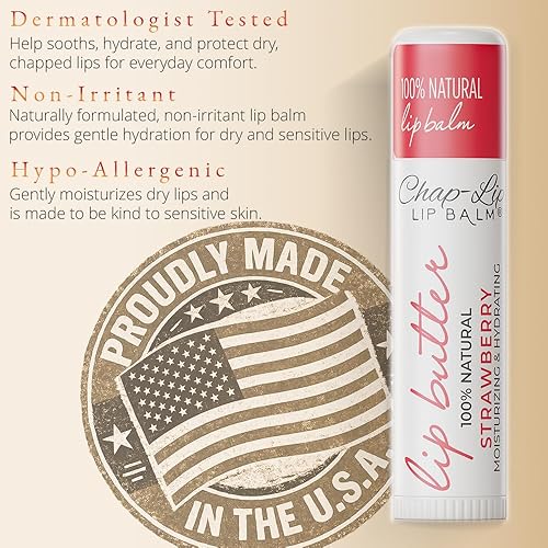 Miniatura 2 de CHAP-LIP 100% Bálsamo labial natural hidratante a granel con sabores de frutas, aceite de coco, manteca de cacao - Regalo de Navidad, rellenos para