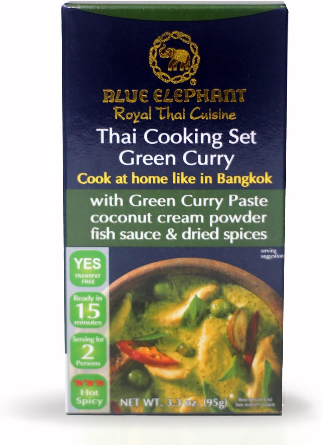 Blue Elephant Royal Thai Cooking Set Curry, 3.8 Ounce 110g (Green Curry, 3.8 Ounce)