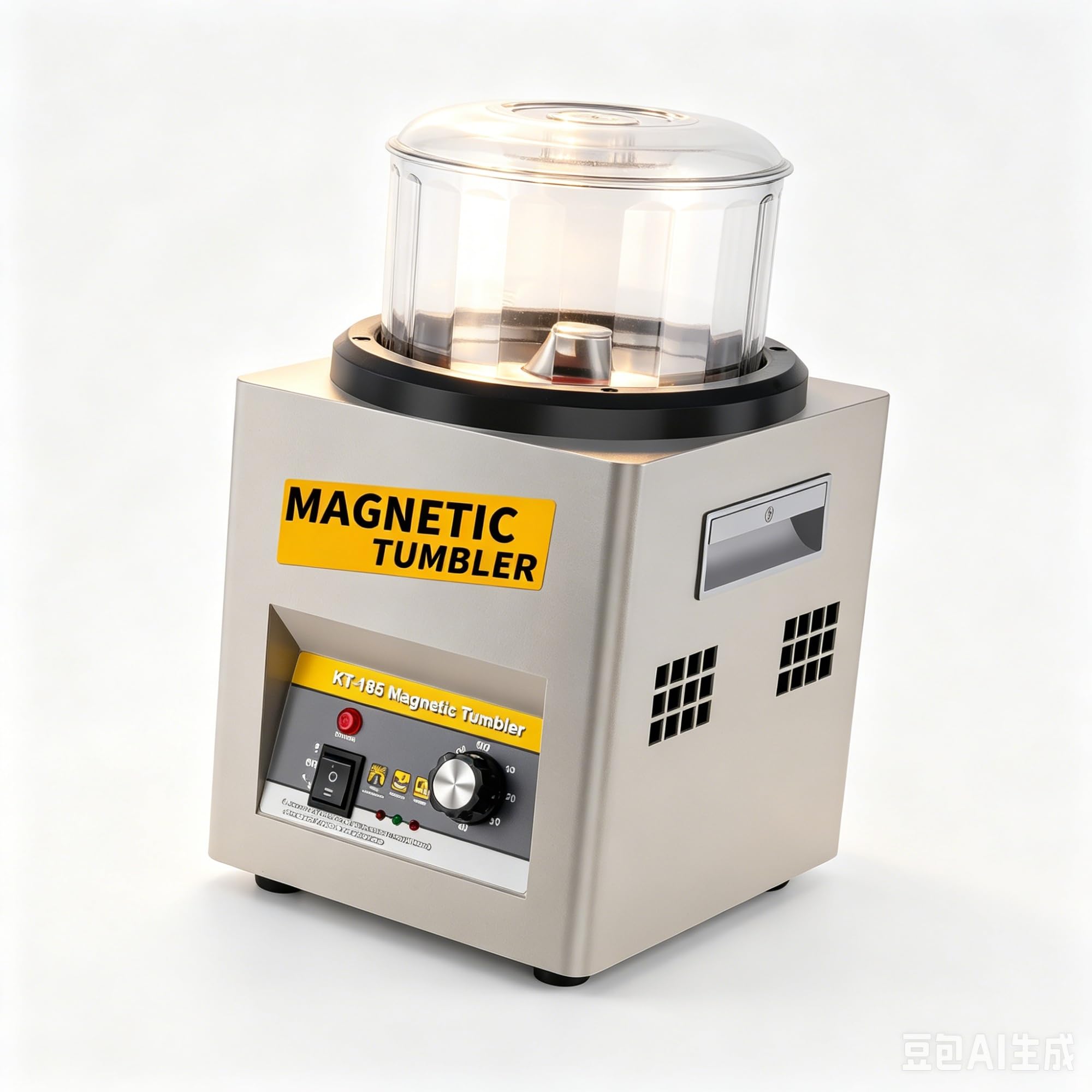 Professional Magnetic Tumbler Polisher, 185mm Jewelry Finisher 2000 RPM, Adjustable Direction Rust Remover for Precision Parts