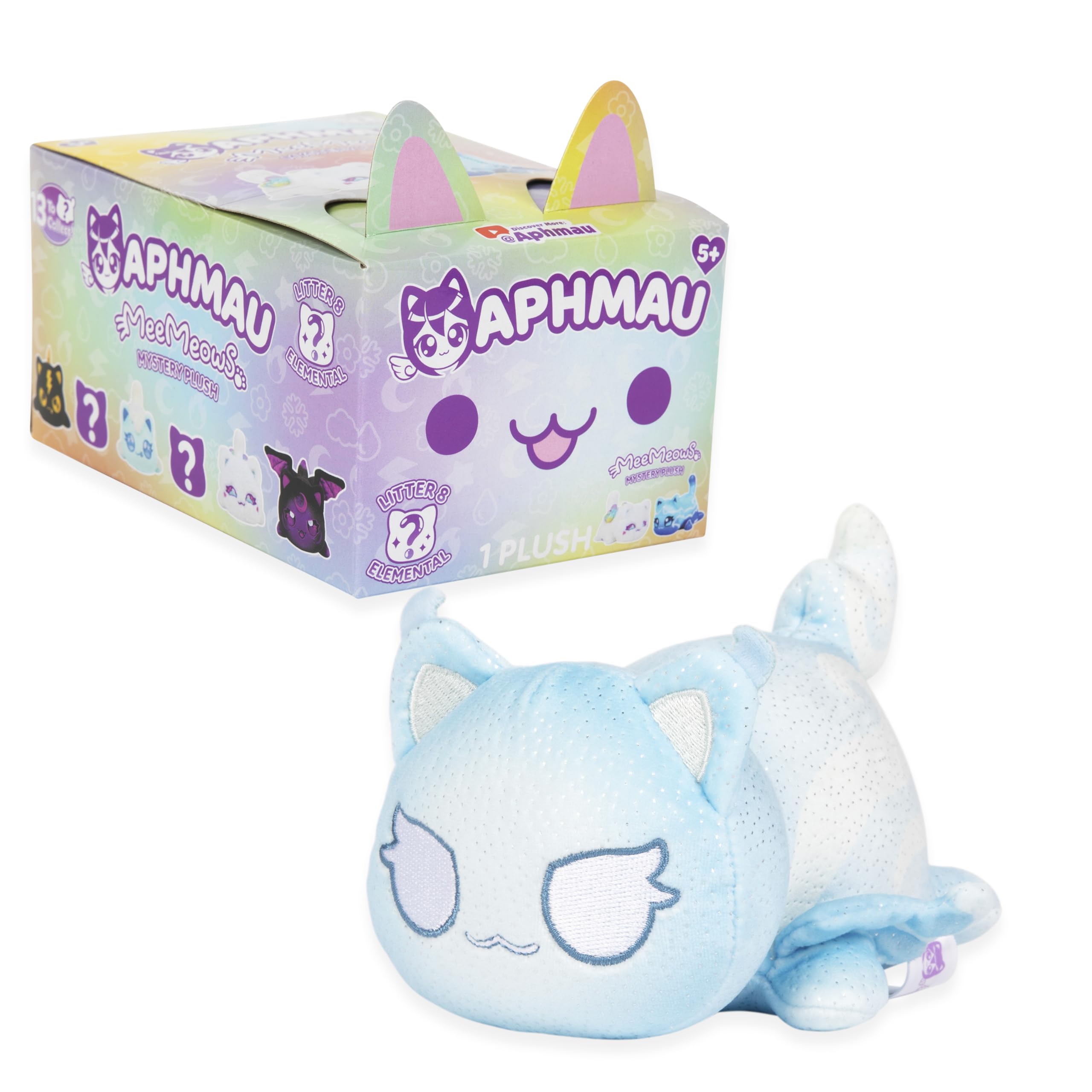 Aphmau MeeMeow Mystery Plush 15.2 cm – seria 8, kanał gier YouTube Minecraft, Blind Box, 1 z 8 możliwych, zabawny element MeeMeows inspirowany Minecraftem, oficjalny produkt