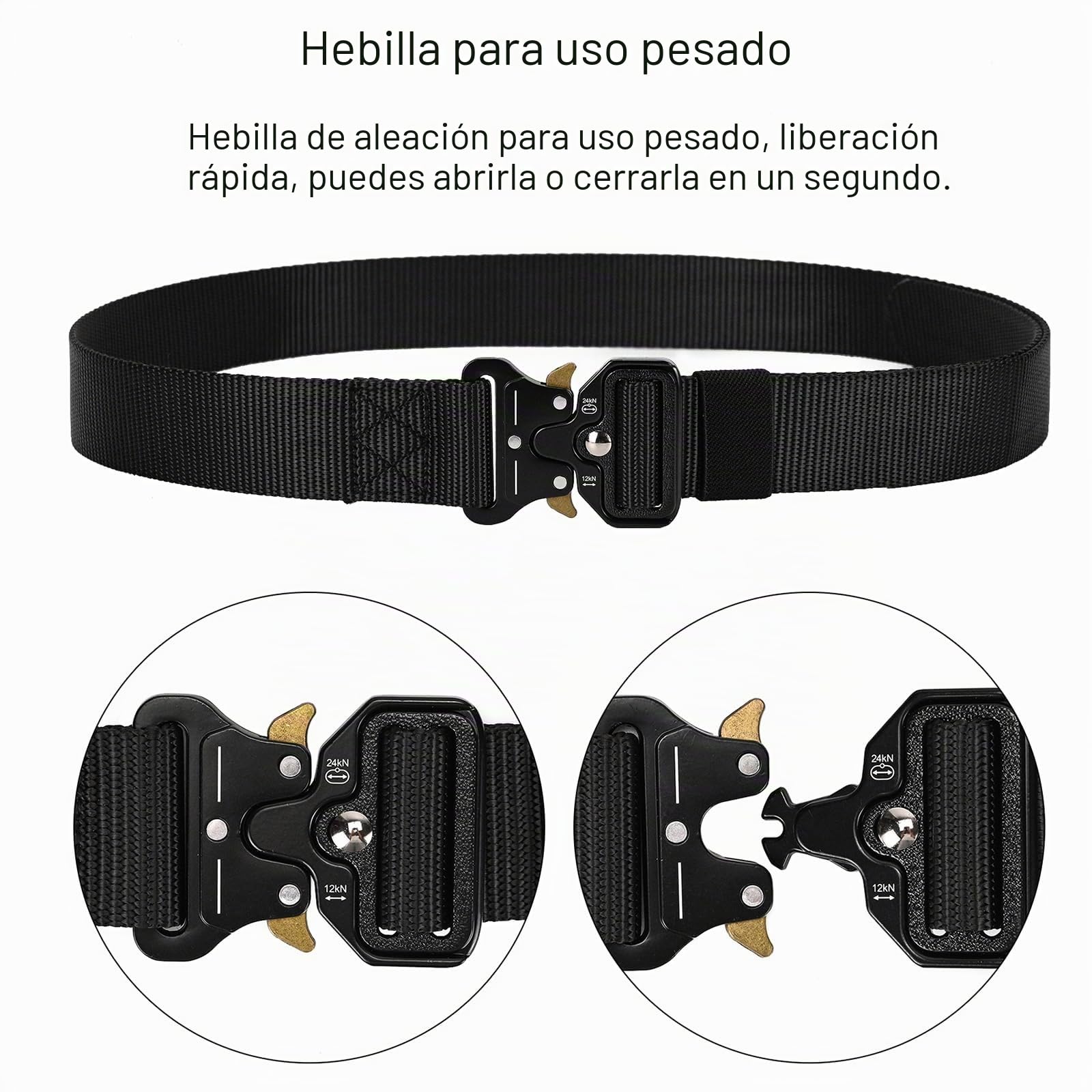 Cinturón táctico Mille Cinturón Resistente de Trabajo Pesado Ajustable con Correa Libre para Actividades al Aire Libre