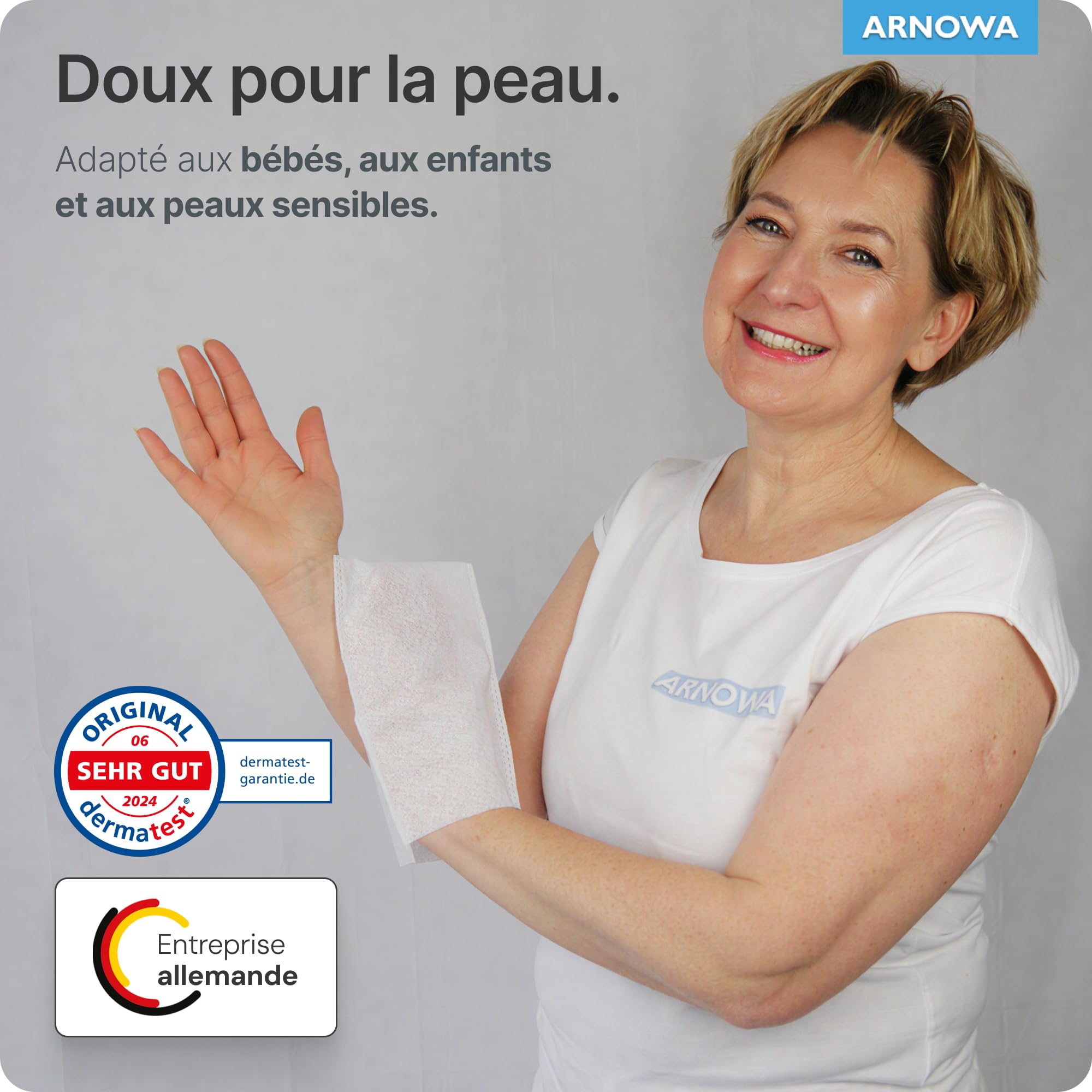 50x ARNOMED® Gant de Toilette Jetable en Molleton Hydrofuge, Gants de Toilette Jetable pour Adultes & Bébés, Gant de Toilettes Jetable Doux & Souple, Gant de Toilette Jetable Usage Unique