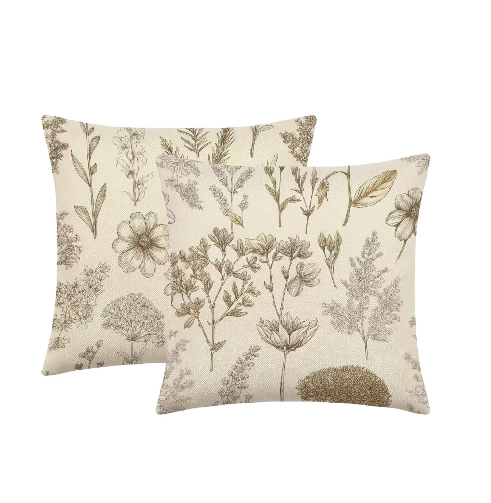 Kissenbezug 65x65cm Outdoor Kissen 2er Set Braun Anlage Samt Dekokissen