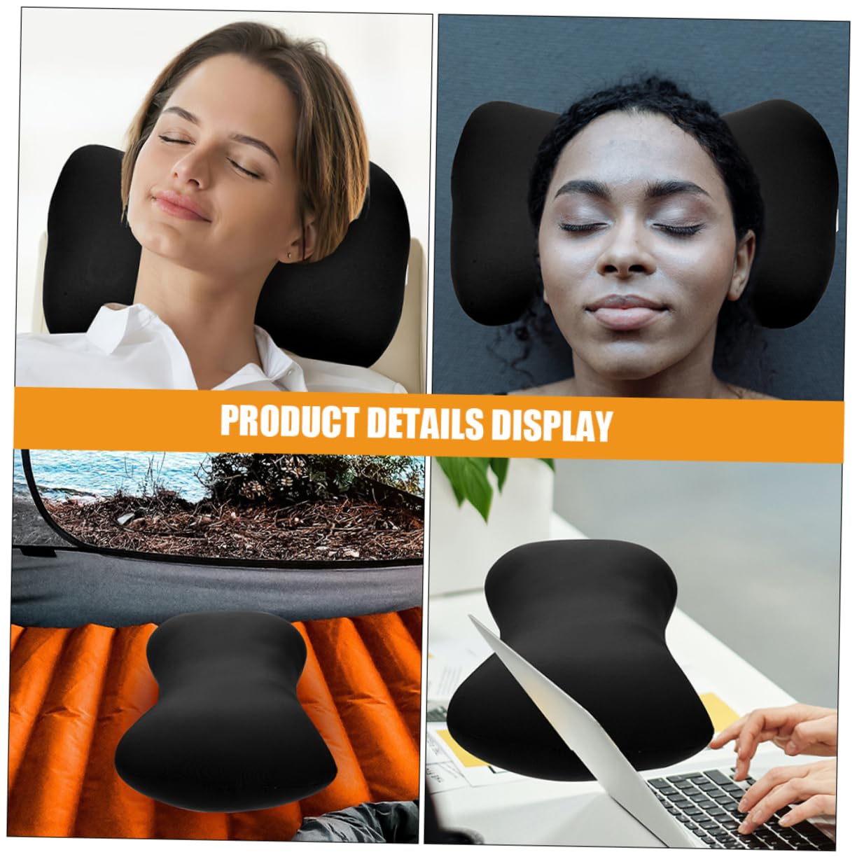 BESPORTBLE 4piezas Almohada De Viaje Ergonómica para Cuello Almohada Portátil para Dormir Oficina Coche o Camping