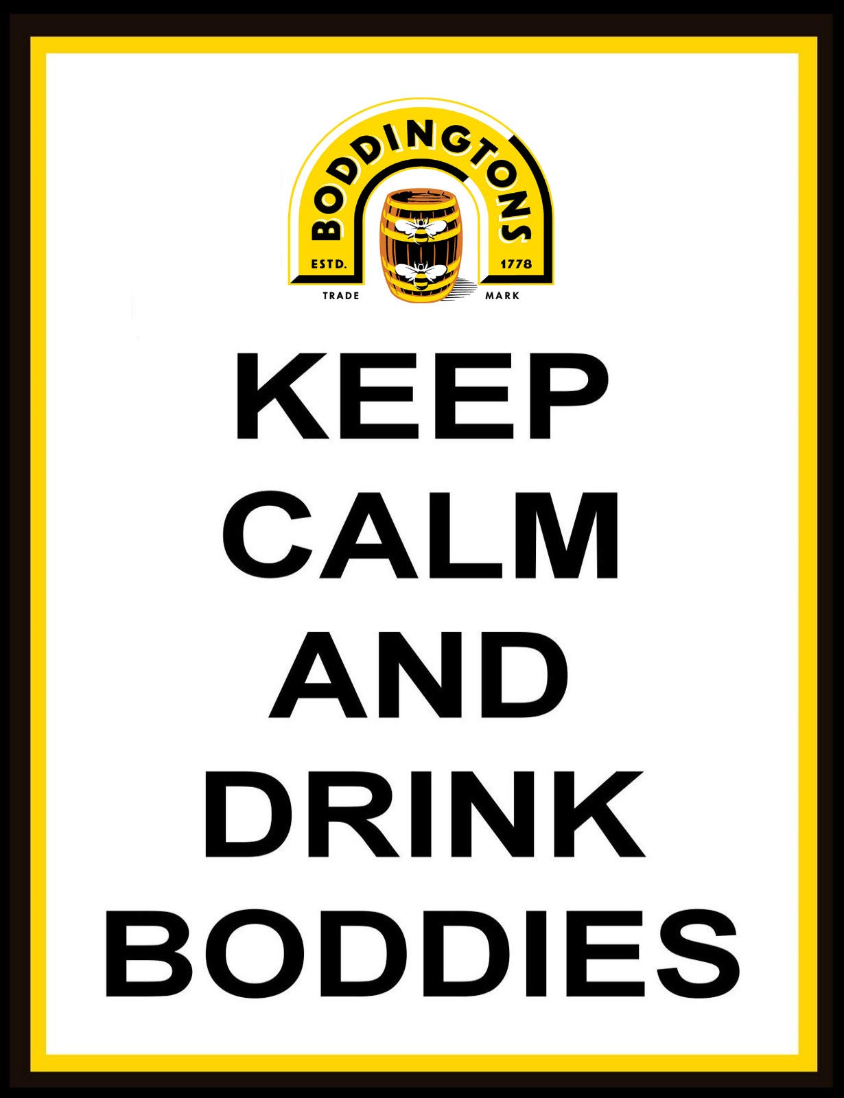 Assca Metal Advertising Sign Wall Door Plaque Decorative Tin Metal For Home Office Bar Coffee Shop Pub Shed Man Cave - Keep Calm Drink Boddies Boddingtons Smooth Bitter Ale Inspired
