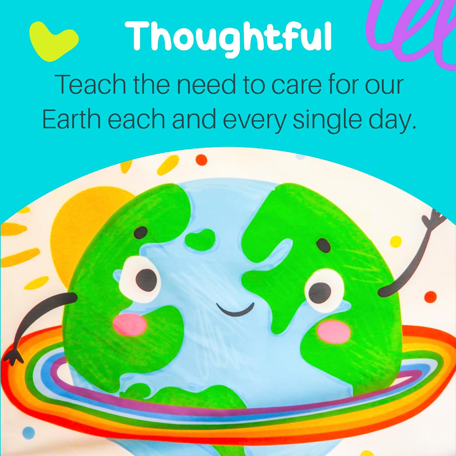 Earth Day Classroom Tapestry, Recycling and Go Green Science Decor for Teachers, Environmental Bulletin Board Banner for Elementary and Homeschool, 54x34.5 in, Birdy Boutique image 4