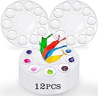 Vista 9 de Hulameda Paletas de bandejas de pintura, paletas de pintura de plástico para niños o estudiantes para pintar en proyectos escolares o clase de arte