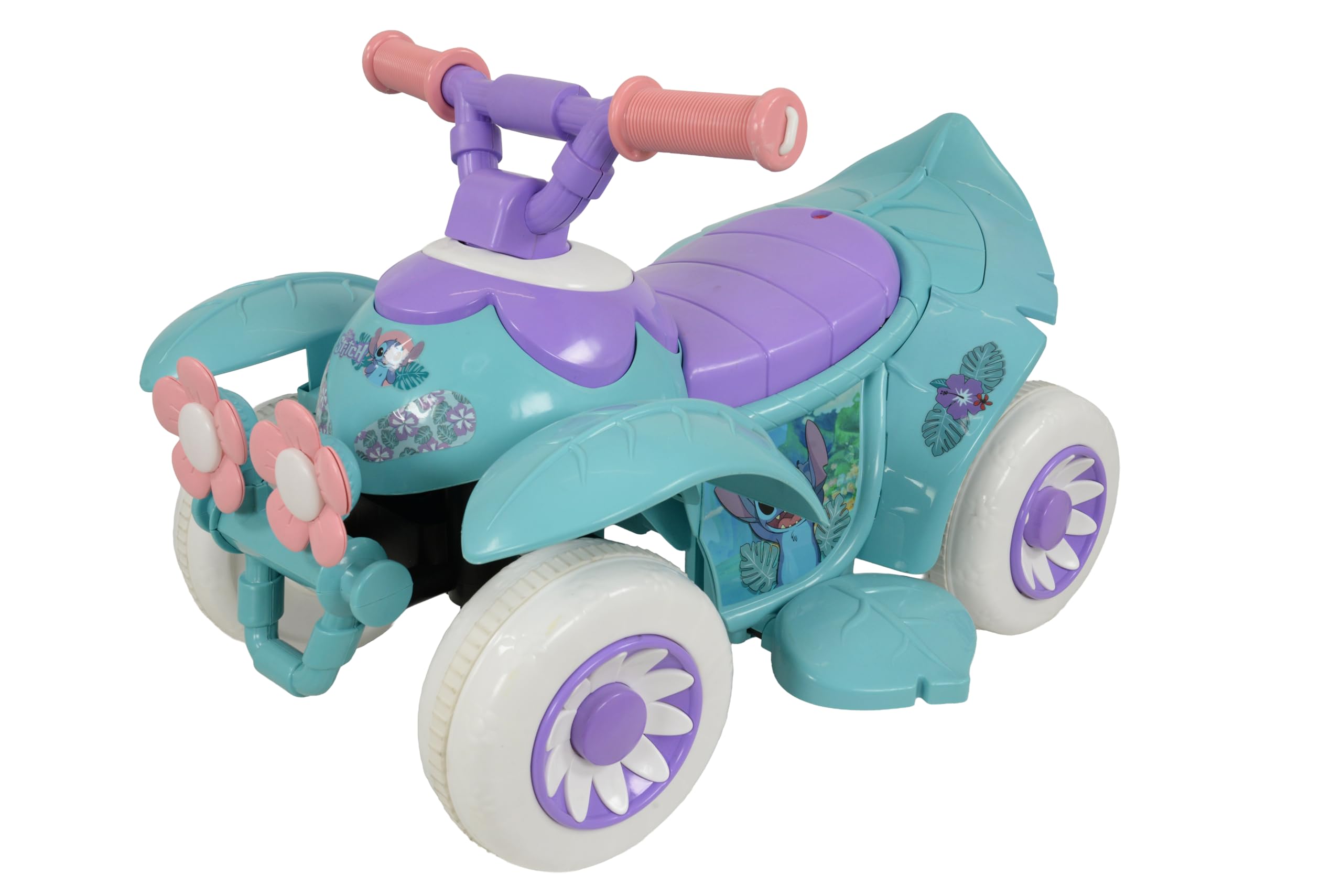 Stitch Kids Mini Quad Bike - Official Licensed Kids Ride On Car - 6V Aloha Electric Ride On Toys - Forward, Reverse Gears, Chunky Tyres & Amazing Friends Decals, Safe Toddler Toy - Stitch Toys