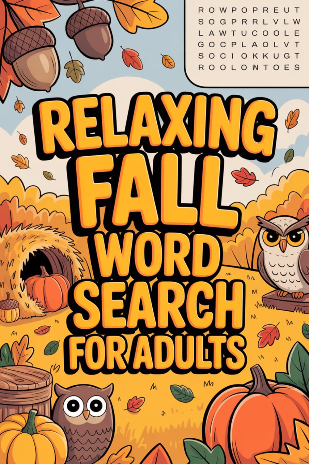 Relaxing Fall Word Search for Adults: Relaxing Fall Word Search for Adults: Thoughtful Puzzle Challenge Book for Grown-Ups with Autumn Theme
