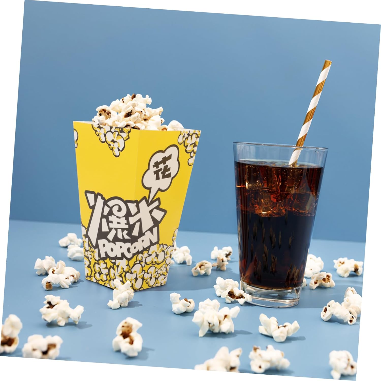 100pcs Popcorn Boxes Safe Cardboard Snack Holders for Parties Movie and Festivals for Popcorn Candy and Treats