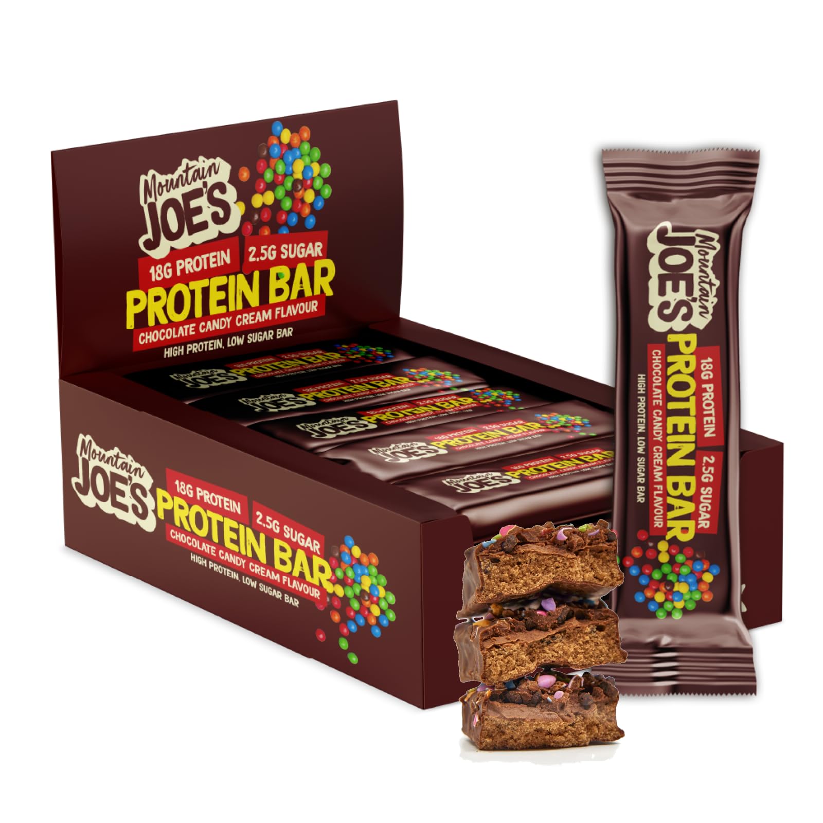 Mountain Joes baton proteinowy 12 x 55 g (czekoladowy krem cukierkowy)