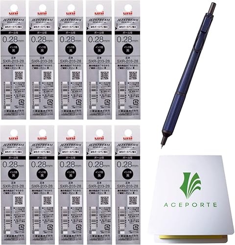 Miniatura 7 de Uni Jetstream EDGE3 - Bolígrafo a base de aceite de 0.011 in, cuerpo blanco y rojo + repuestos negrorojoazul, juego de notas adhesivas