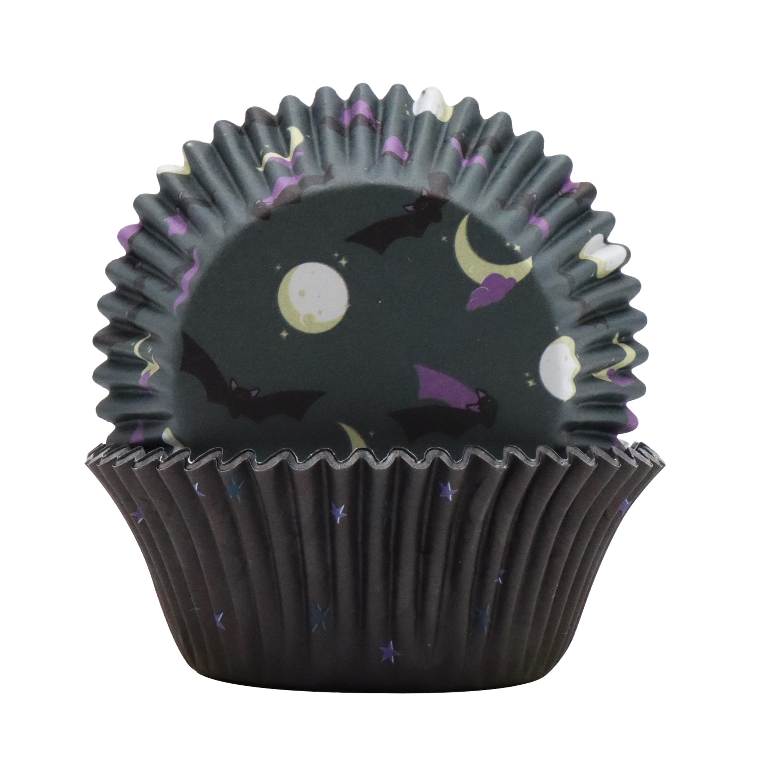 Kit Decorazioni Halloween 48 Pezzi – 24 Pirottini E 24 Topper Per Cupcake Con Zucca, Pipistrello - 2