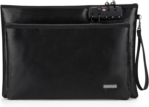 Miniatura 11 de Bolsa de dinero ignífuga con cerradura, bolsa de dinero de doble capa para efectivo, bolsa de almacenamiento valiosa, caja fuerte ignífuga con