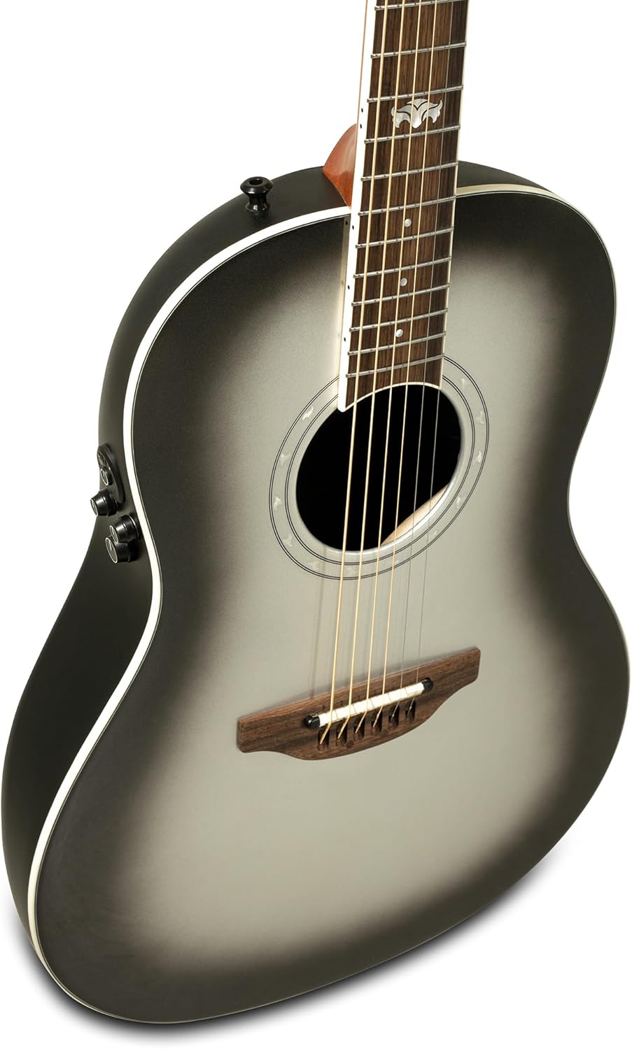 Ovation Ultra E-Acoustic Guitar 1516SSM Mid/Non-Cutaway, Silver Shadow